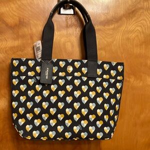 Coach Black and Yellow Heart Pattern Shoulder Bag